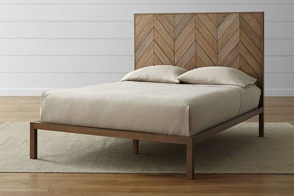 A bed without a headboard