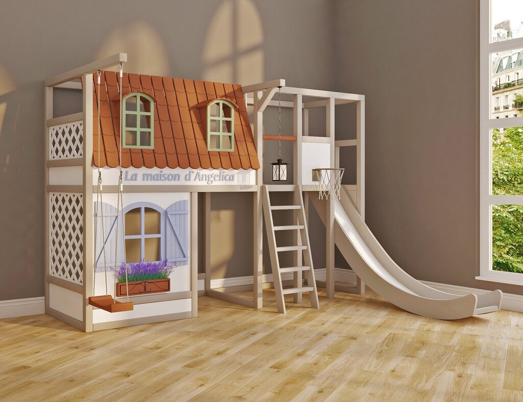 Loft bed with play area