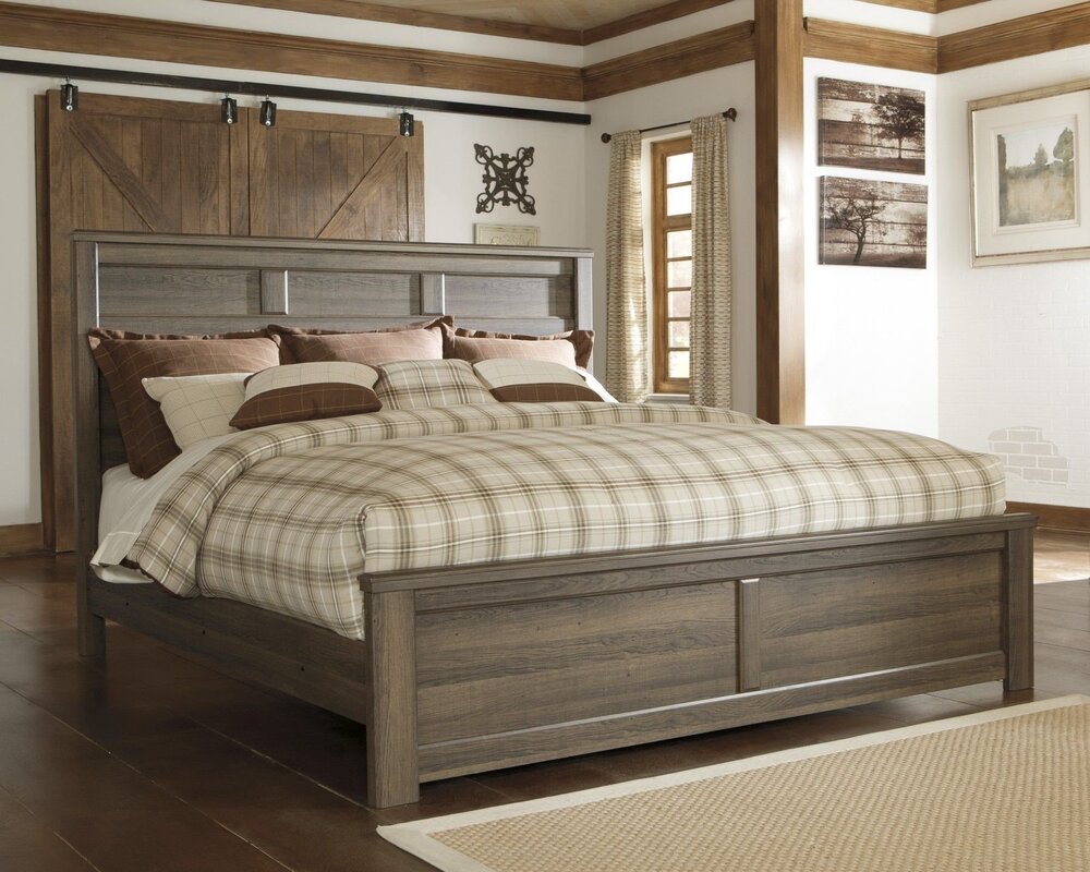 Double wooden bed