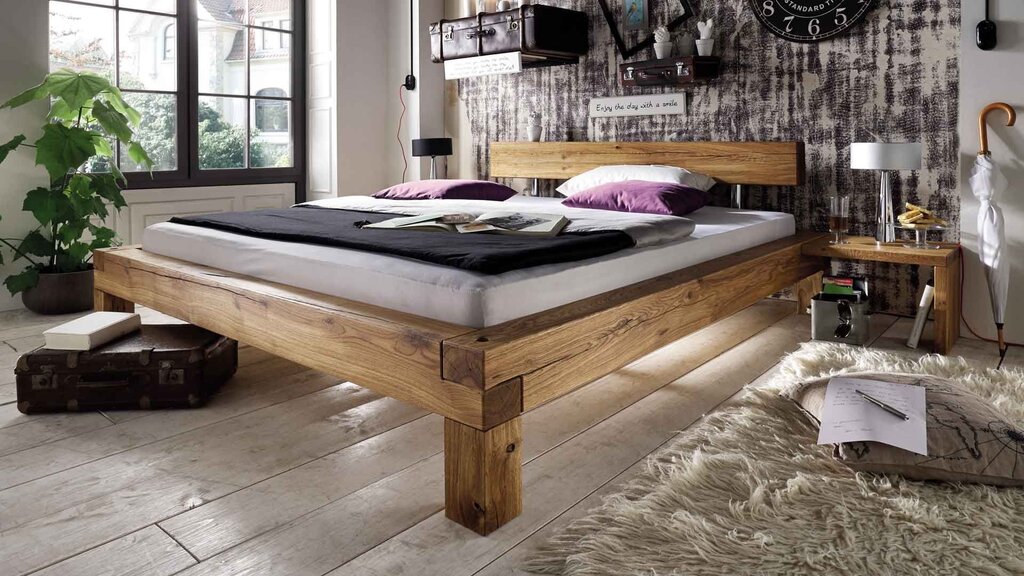 Bed made of timber