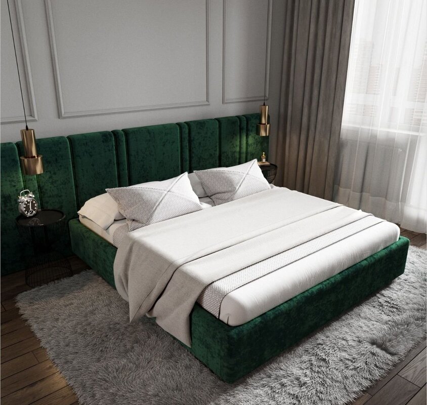 Emerald-colored bed