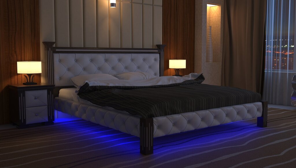 Bed with lighting