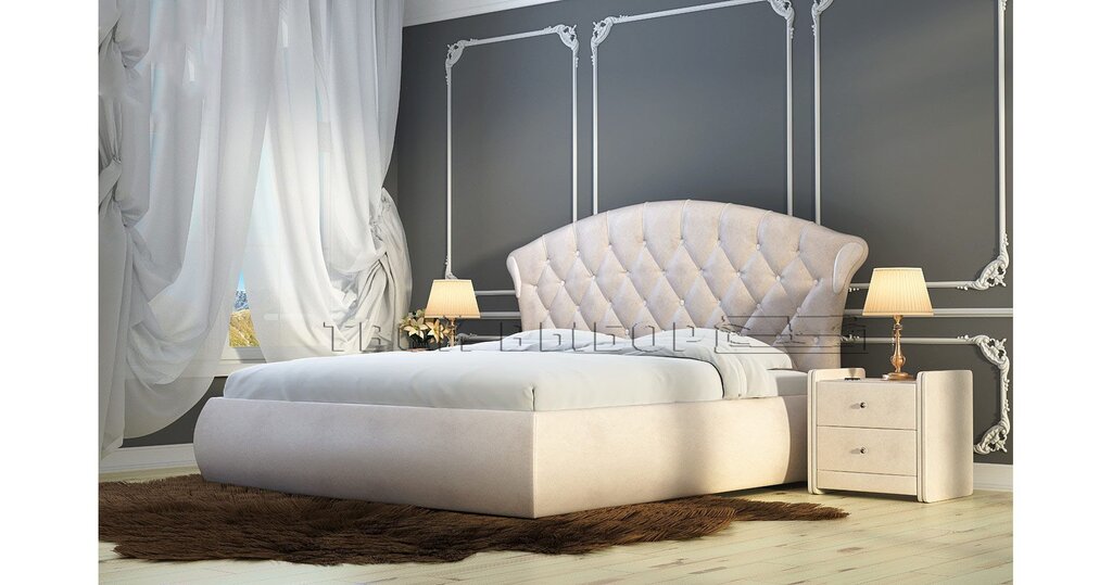 Bed with a corner headboard