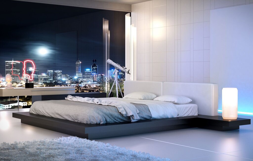 A bed in a modern style