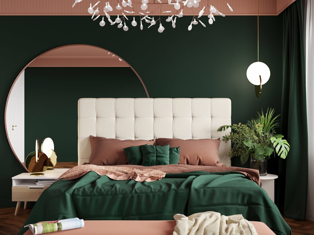 Green-colored bed