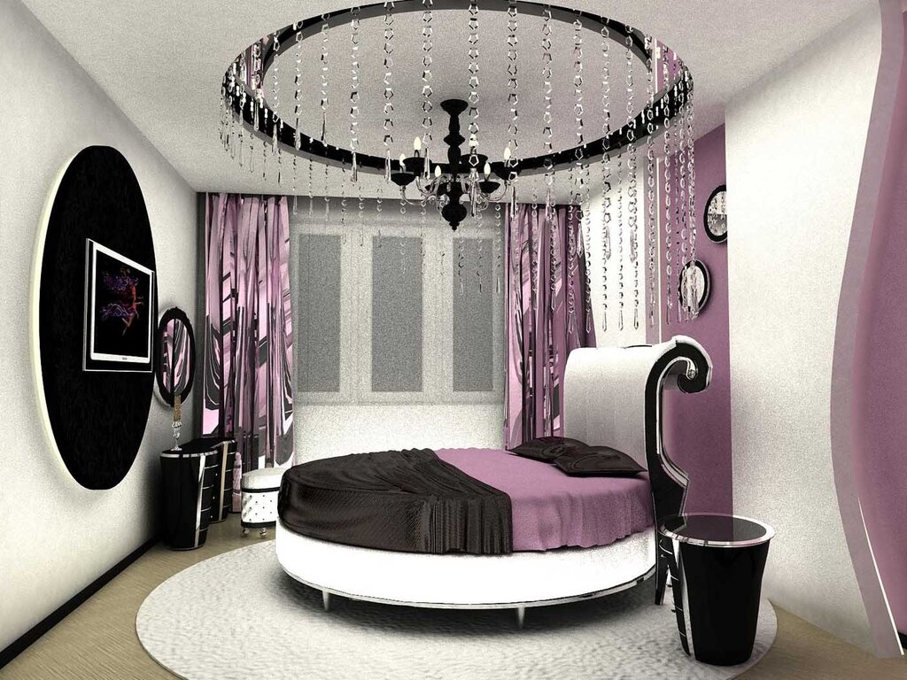 Round bed for a teenage girl