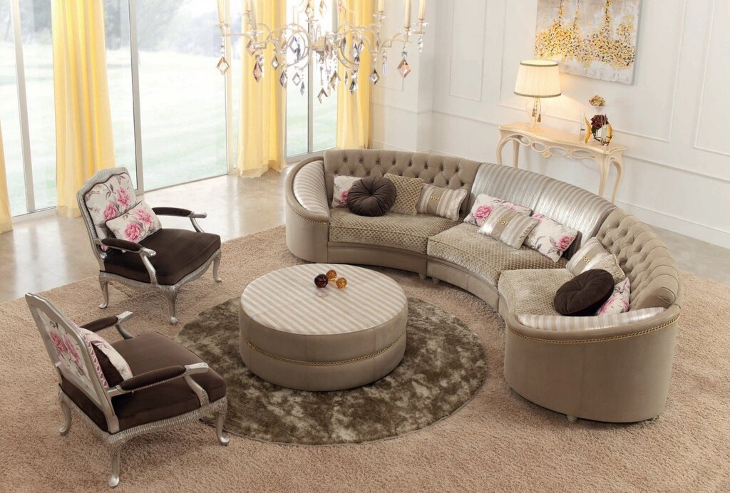 Round sofas for the living room