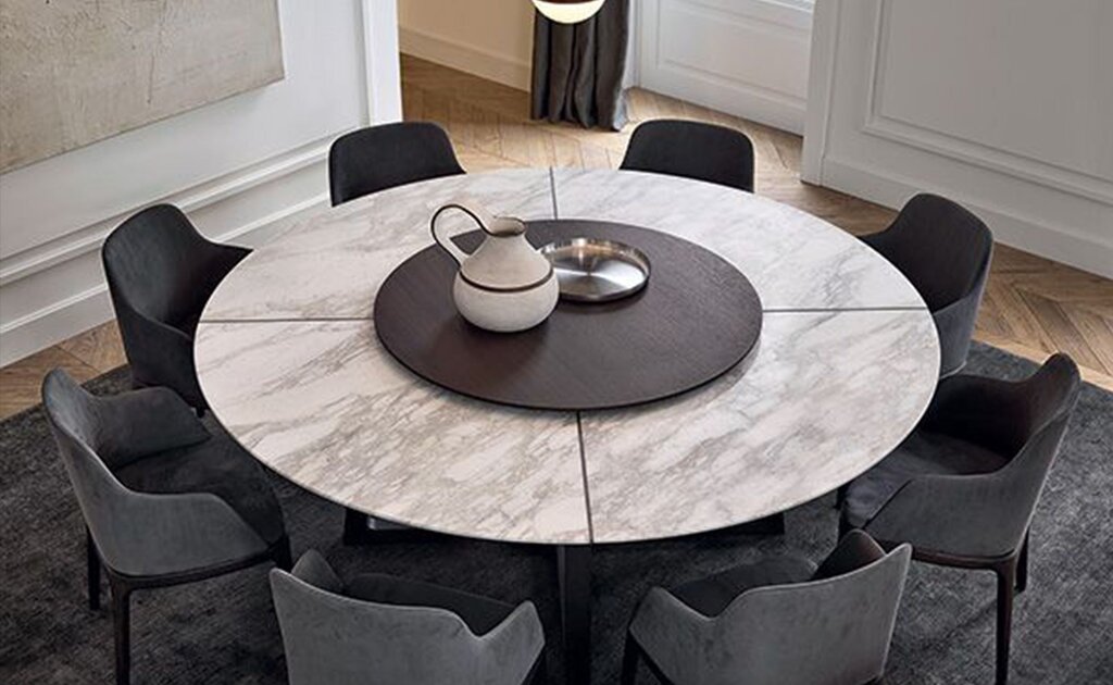 Round marble dining table