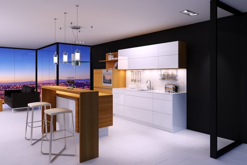 Kitchens with an island in a modern style