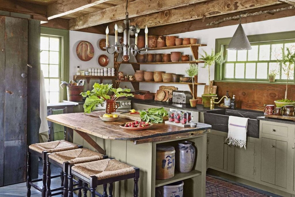 A country-style kitchen for the cottage 27 фото