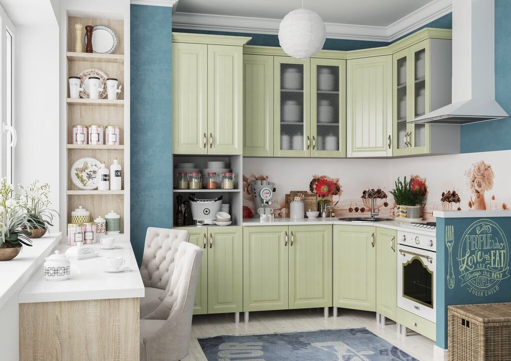 Pistachio Provence kitchen