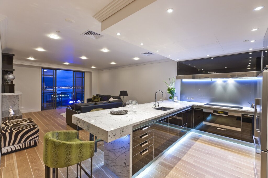 Kitchen-living room in High-tech style