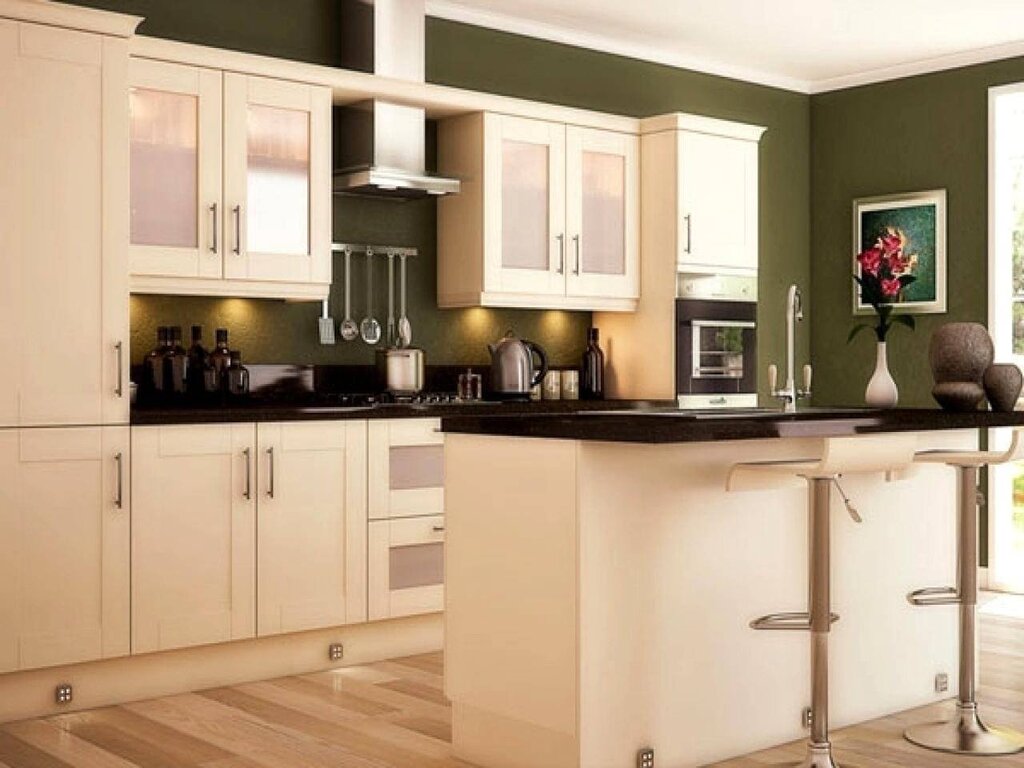 Cream-colored kitchen