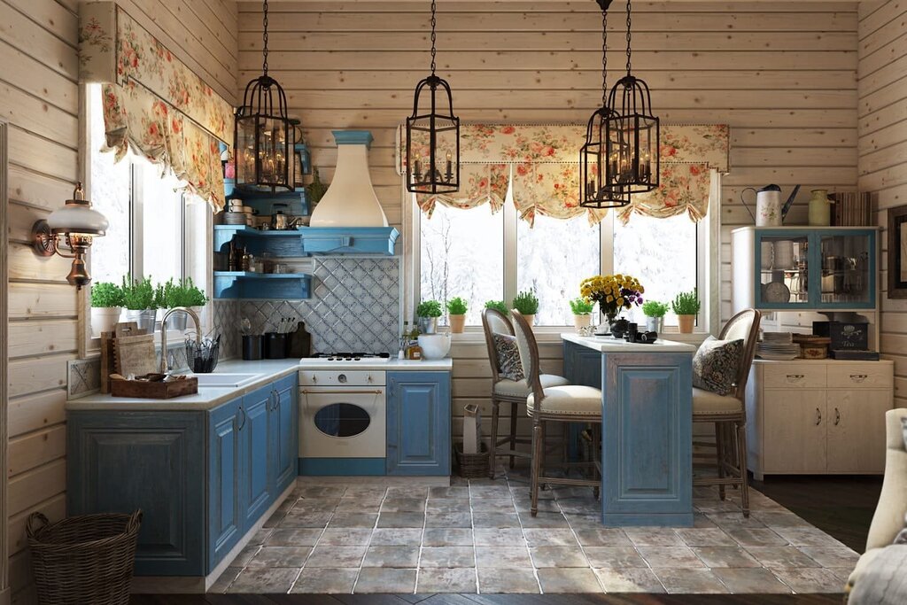 A Provence-style kitchen at the summer house 13 фото