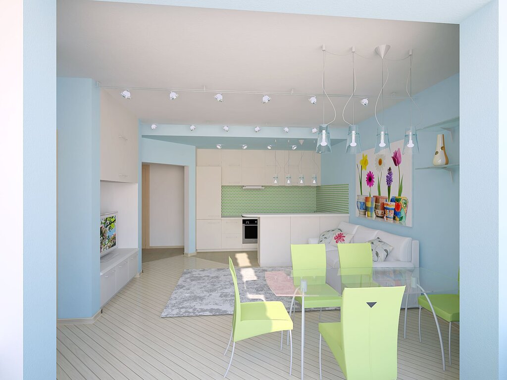 Kitchen with a children's area