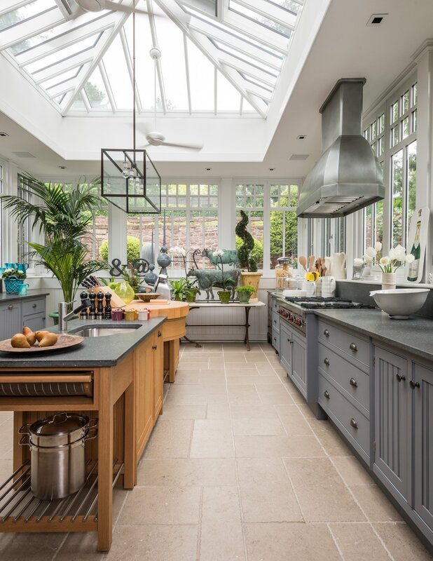 A kitchen with access to the garden