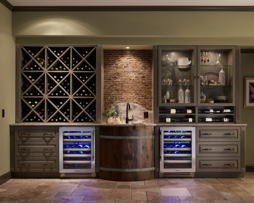 Kitchen with wine racks