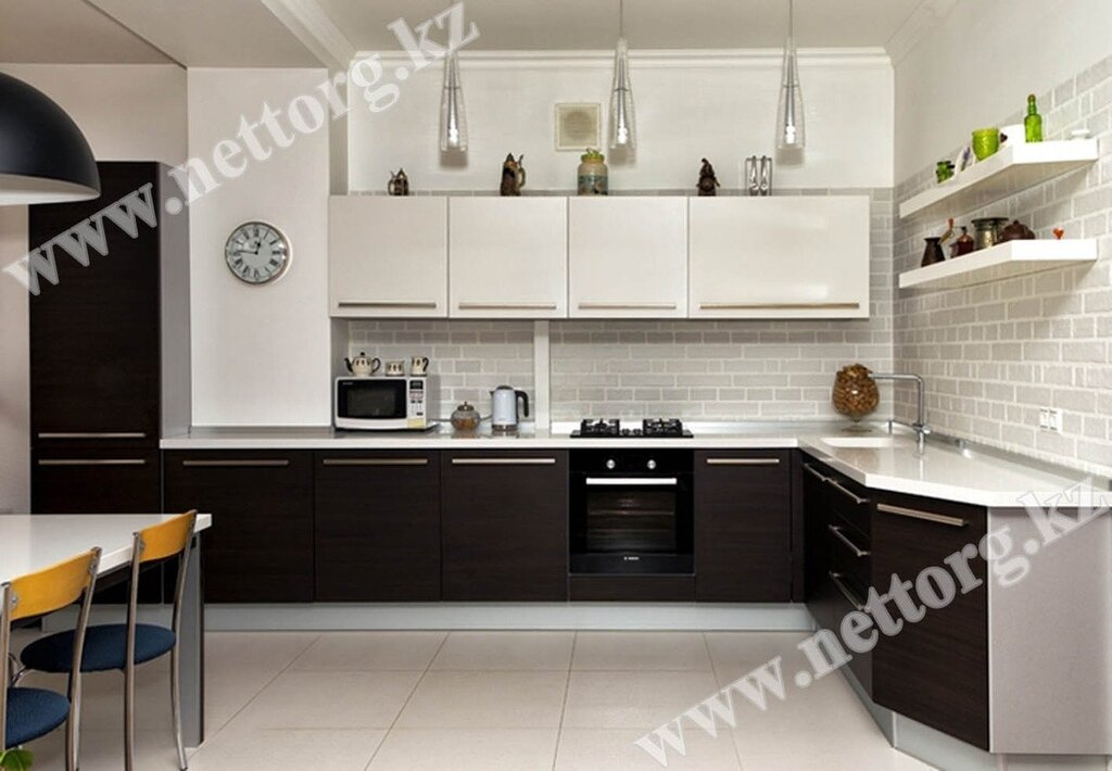 Kitchen: gray bottom, light top