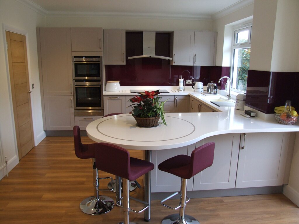 Kitchen with a built-in table