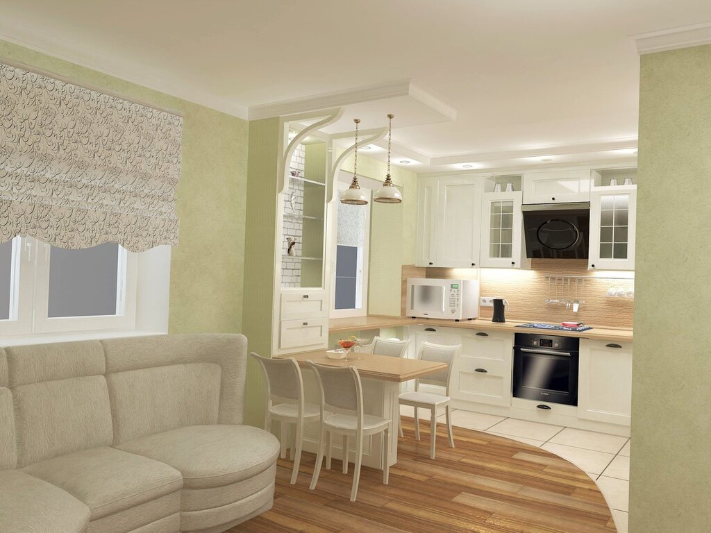 Kitchen combined with the living room