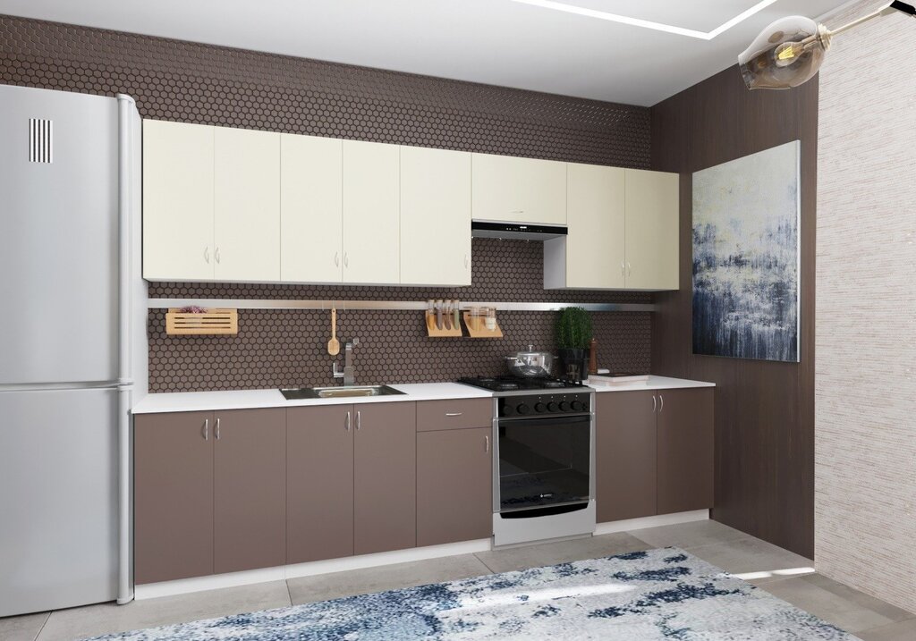 Mocha-colored kitchen