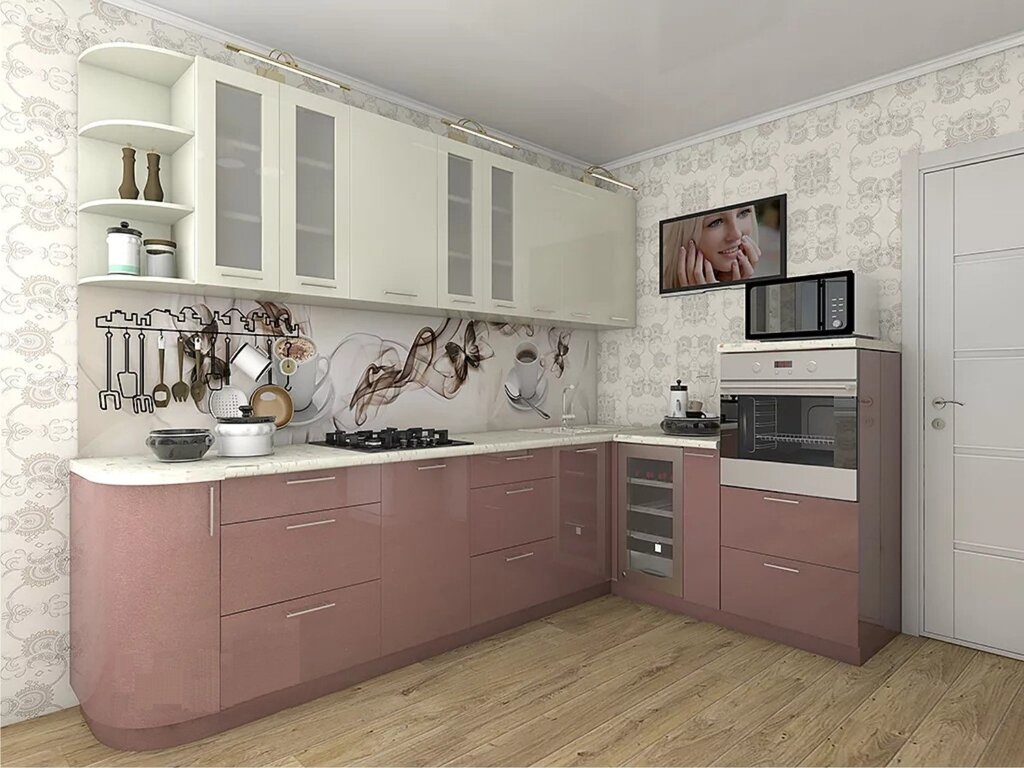 Powder-colored kitchen