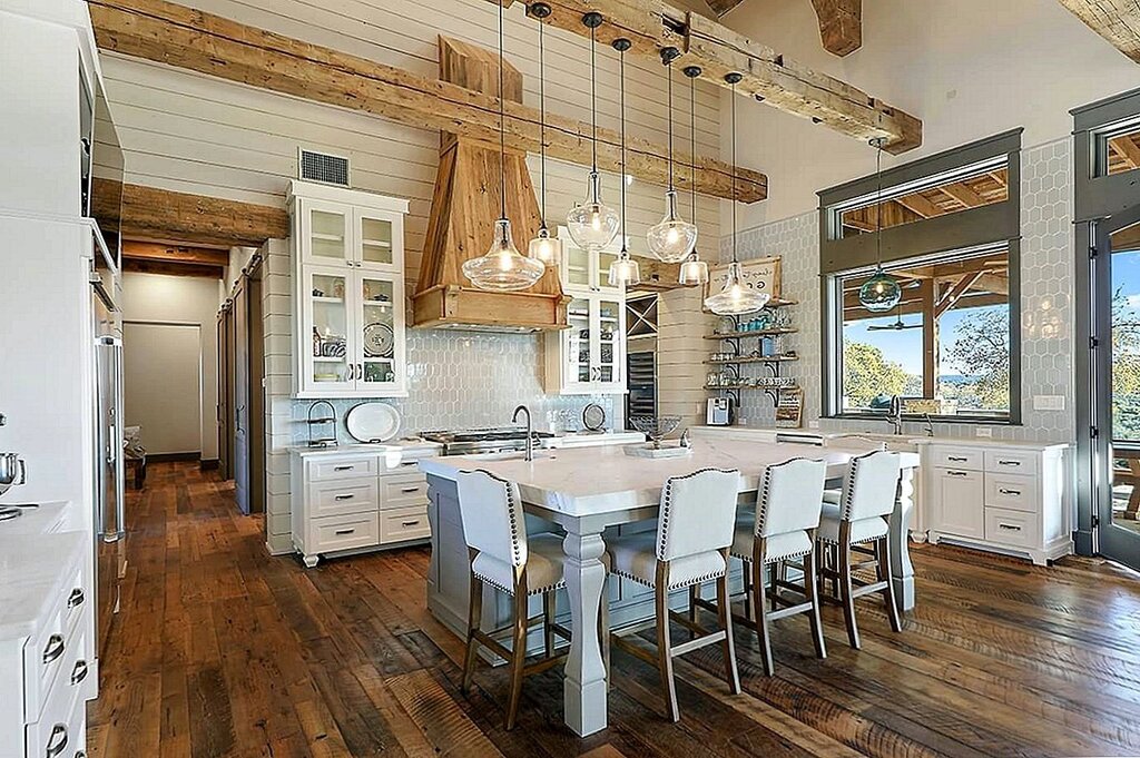 Kitchen in a log house