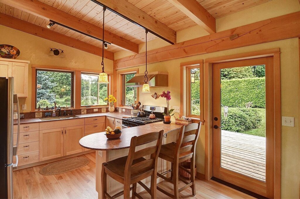 Kitchen in a private wooden house