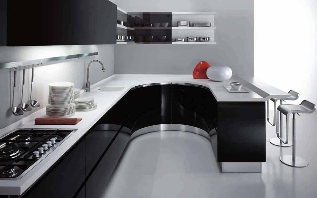 Black and white kitchen