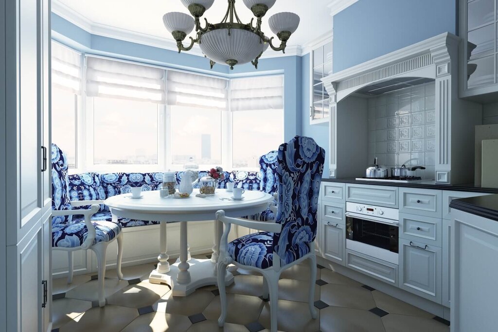 Kitchen in blue style 21 фото