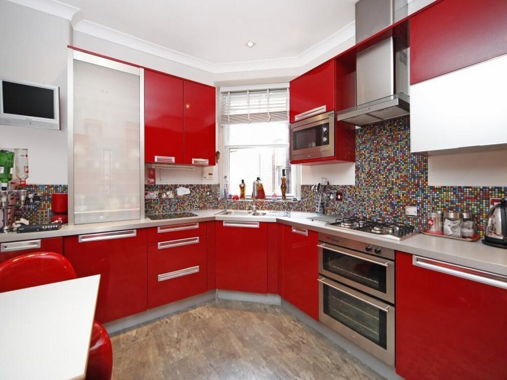 Kitchen in red color