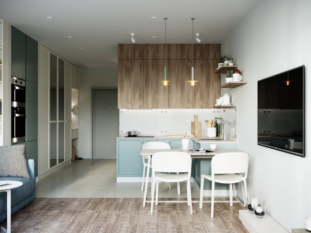 Kitchen in a studio apartment