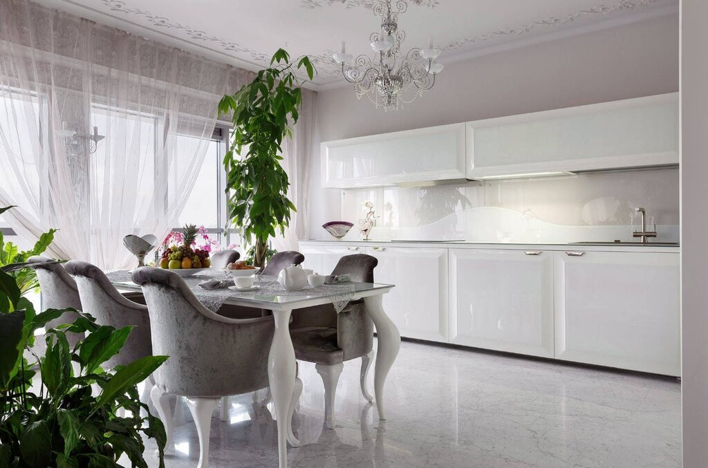 Marble-style kitchen