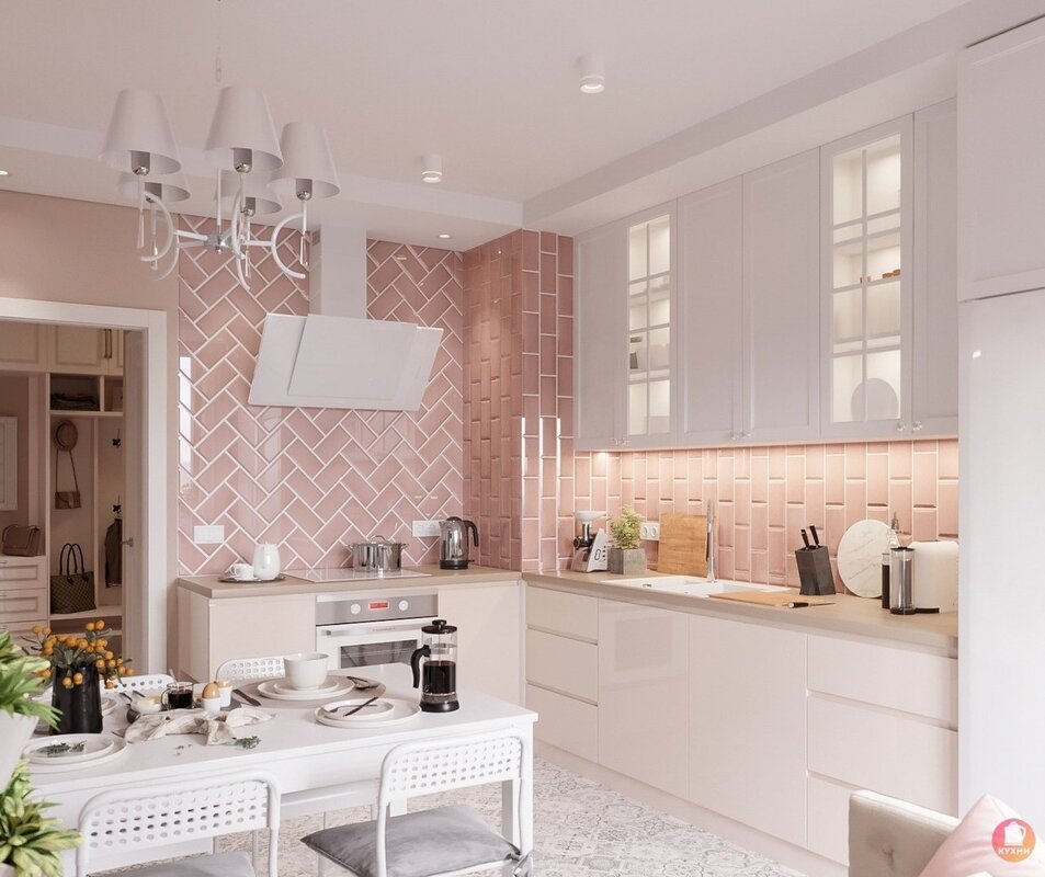 A kitchen in soft tones