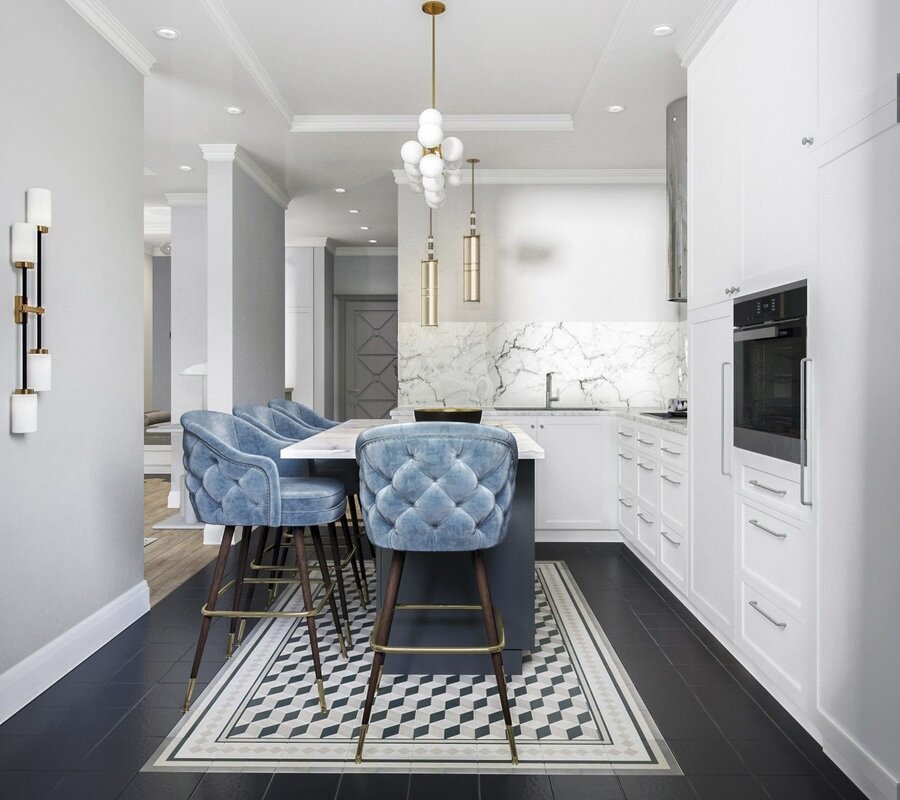 The kitchen in a one-room apartment