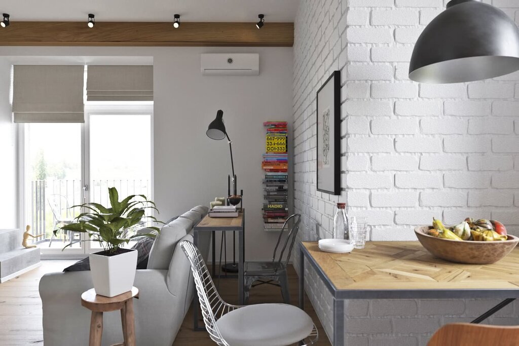 A kitchen in the Scandinavian loft style