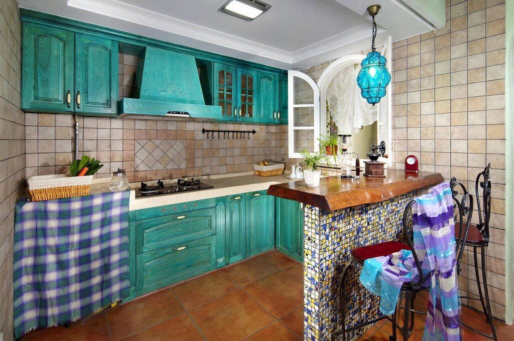 A kitchen in Tiffany style 38 фото