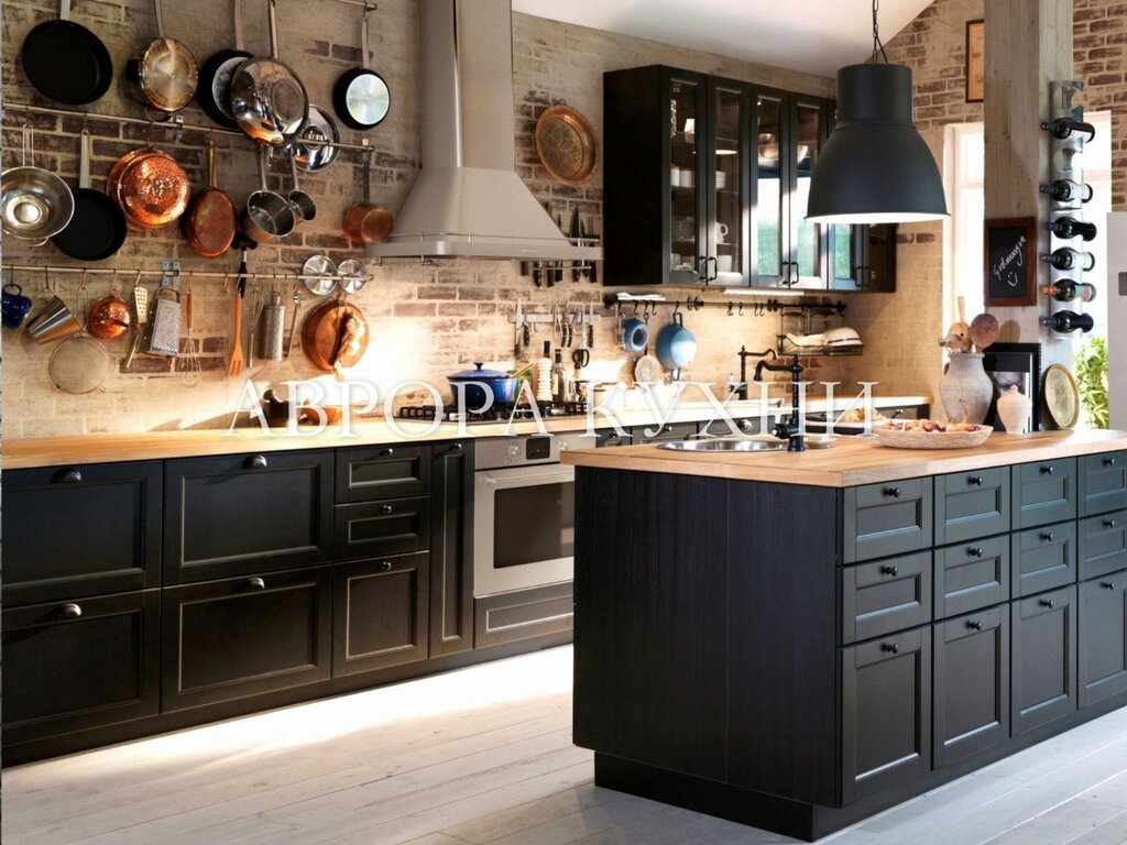 A dark-style kitchen