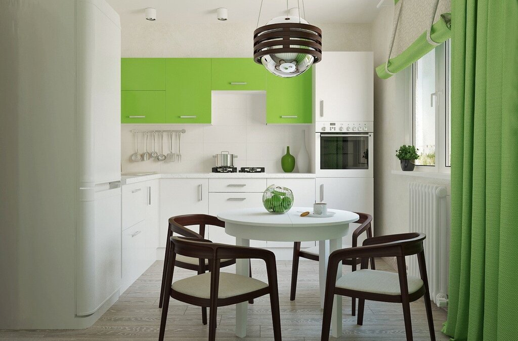 Kitchen in green style