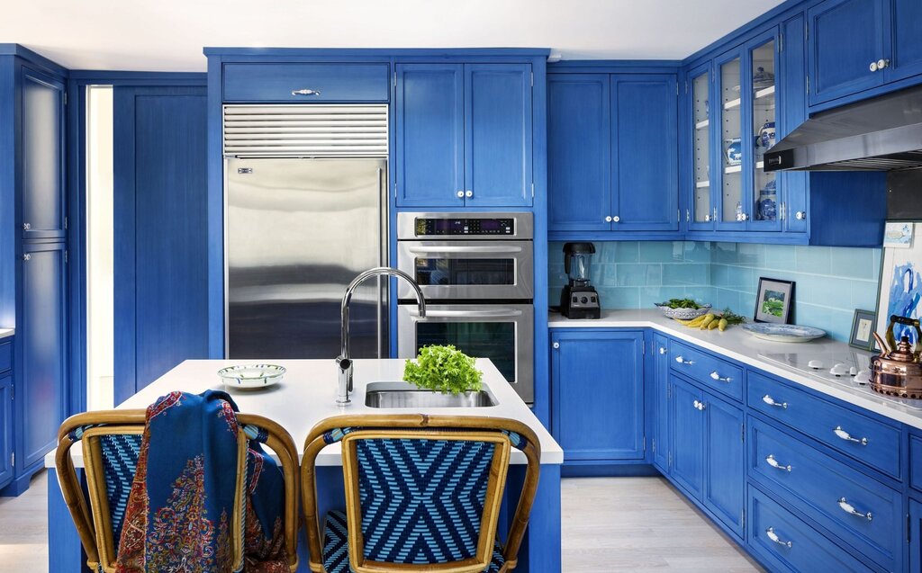 Cornflower blue kitchen