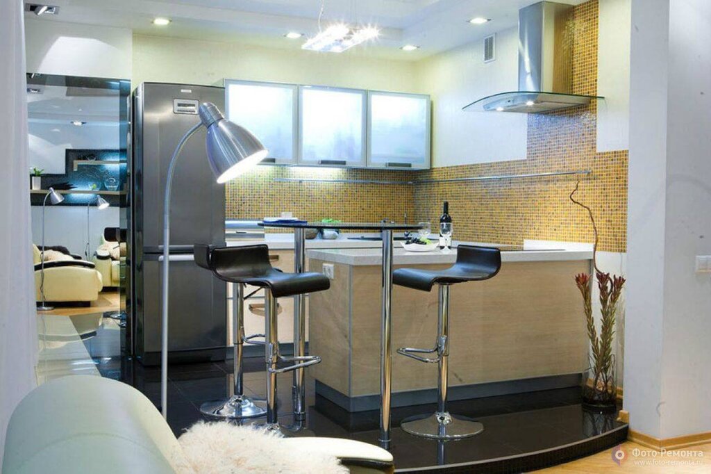 Kitchen furniture with a bar counter