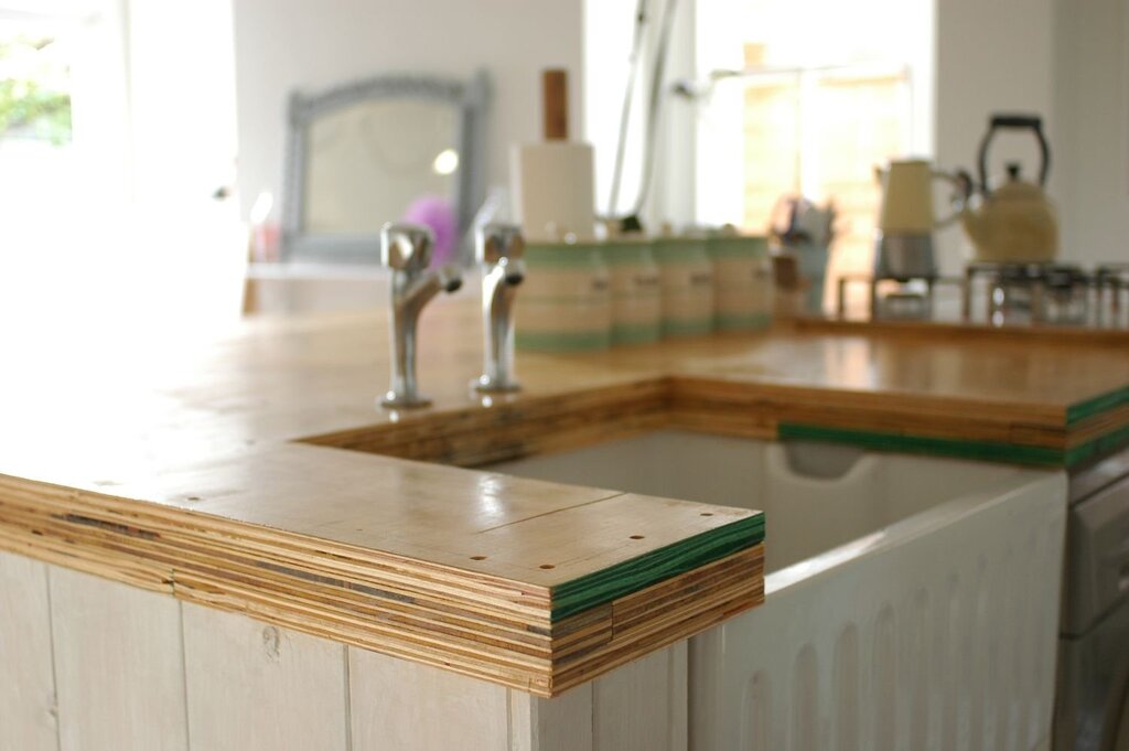 Plywood kitchen countertop