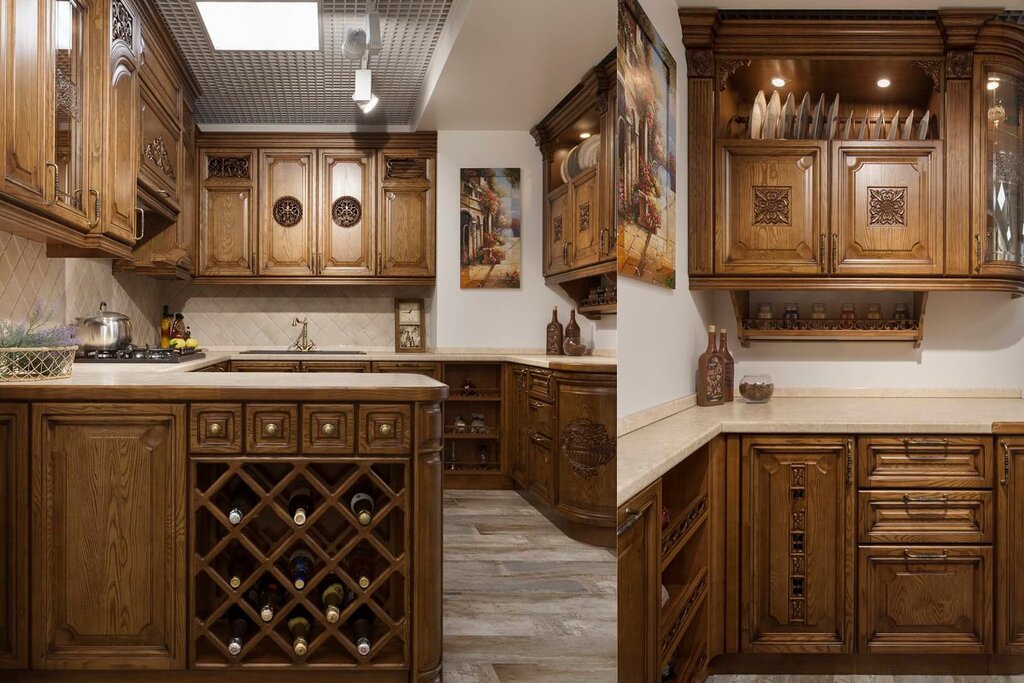 Kitchen fronts made of solid wood