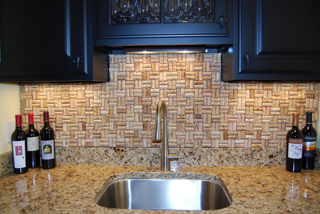 A kitchen apron made of corks