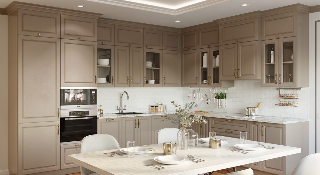 Beige kitchen set