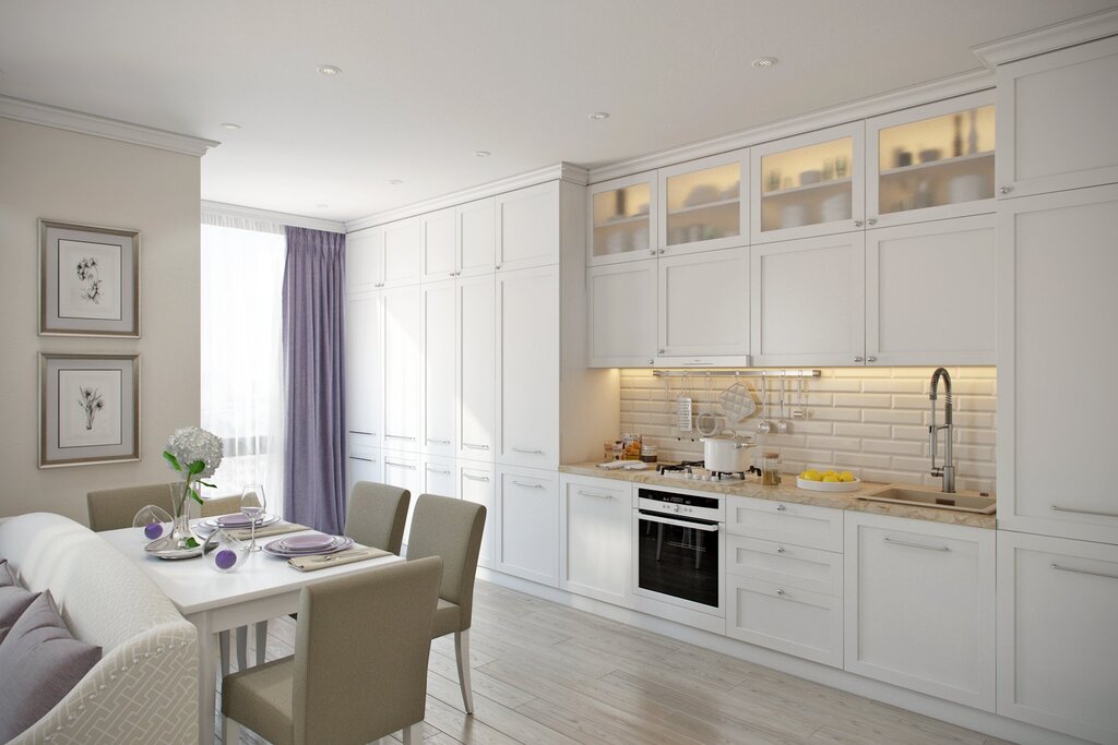 Kitchen set in light tones