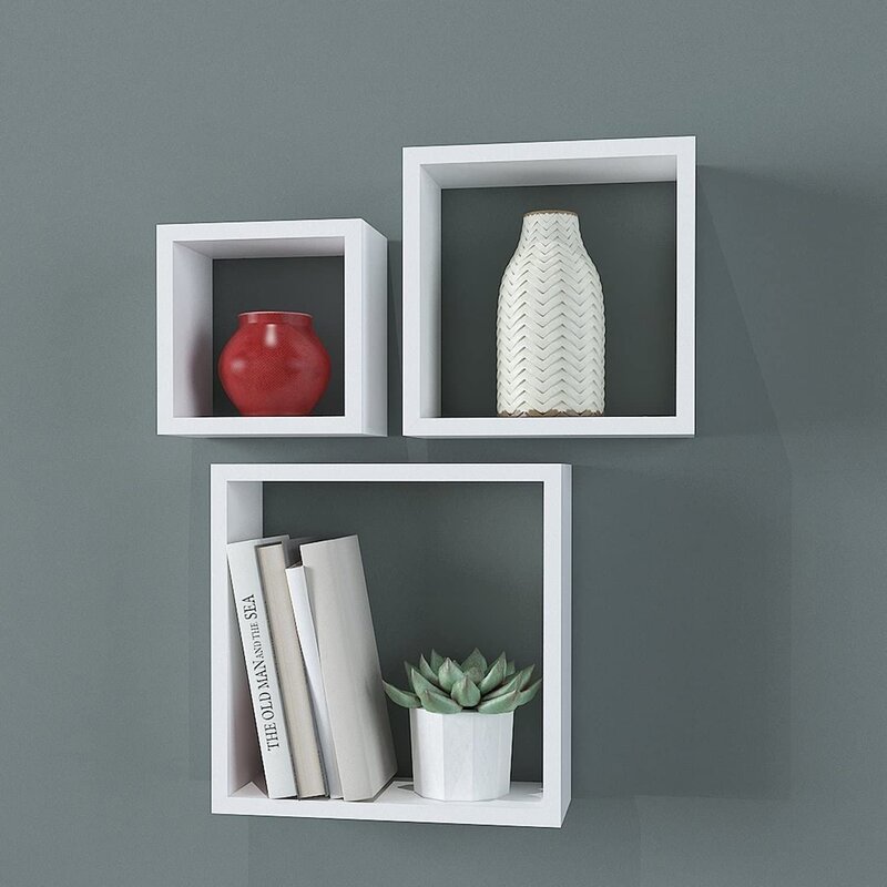 Square shelf on the wall