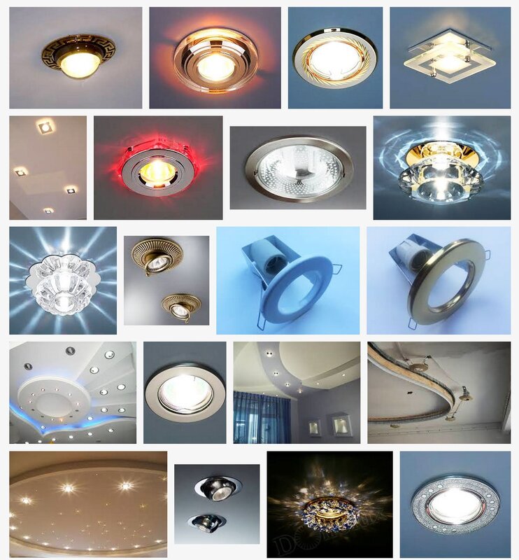 Square recessed lights for stretch ceilings