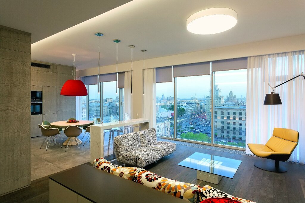 Studio apartment with panoramic windows