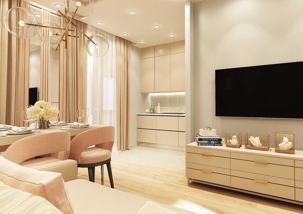 An apartment in beige tones